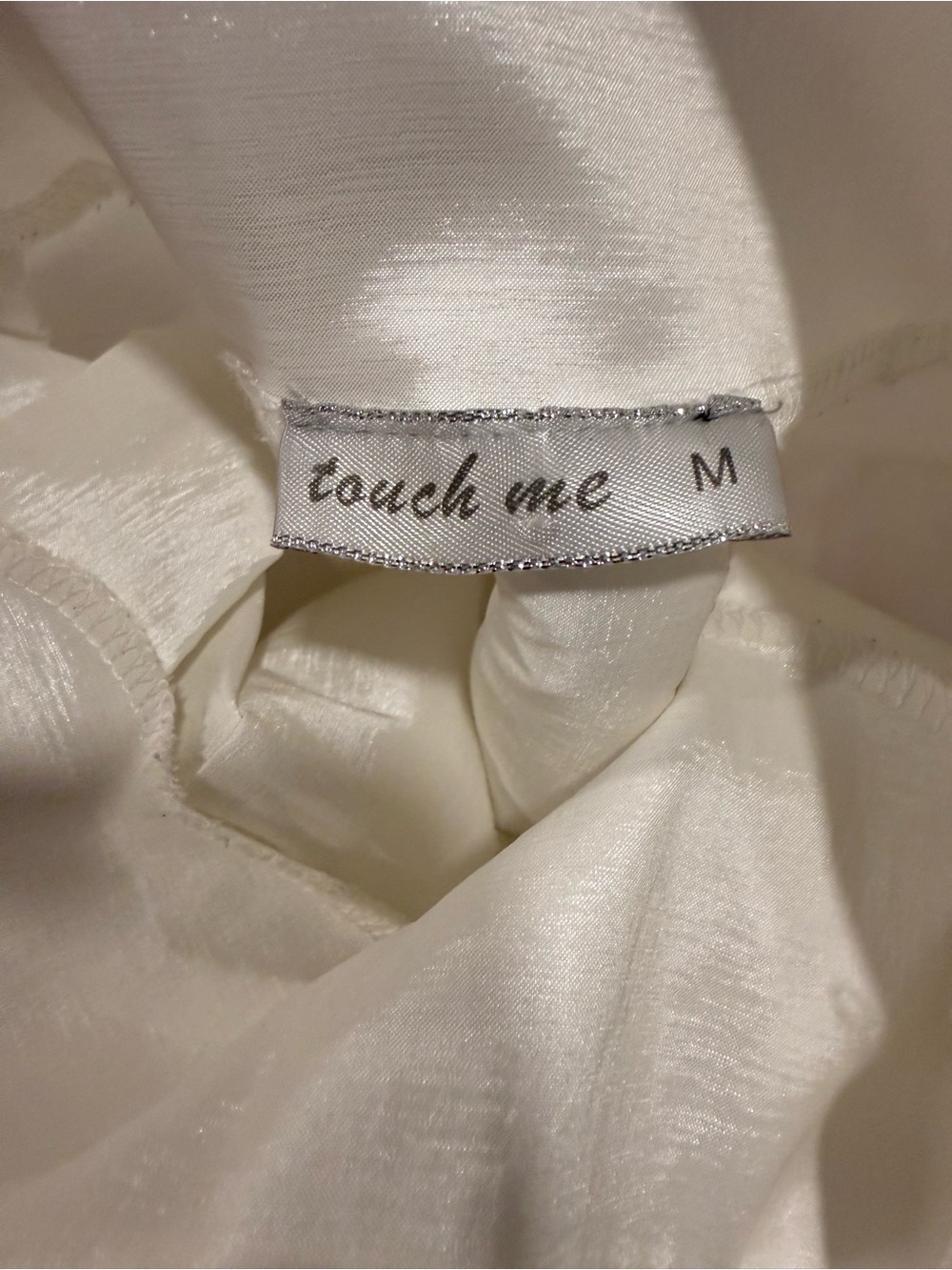 Touch Me Ivory High Low Midi Skirt Bow Tie Waist Satin Look Size Medium - Picture 4 of 7